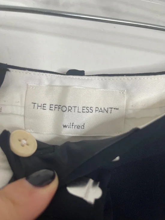 Aritzia Wilfred Effortless Pant Trousers High Waisted Pleated Black - Picture 3 of 6